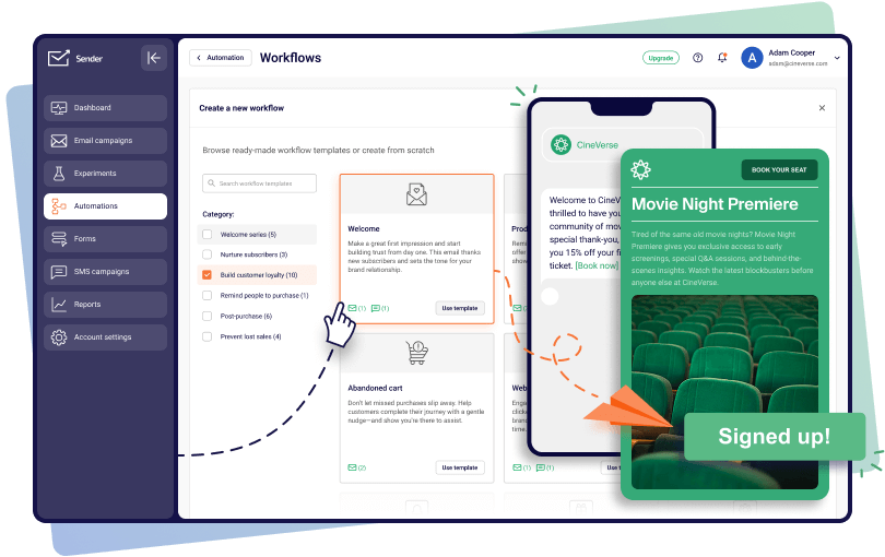 Email and SMS combo power