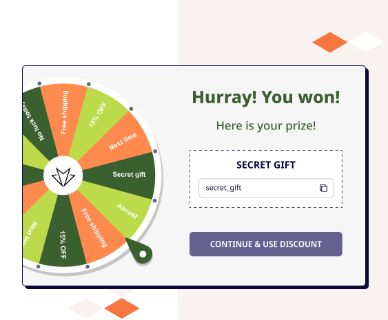 Spin-the-wheel popups
