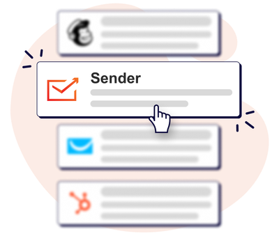 App picker showing Sender selected over other email tools
