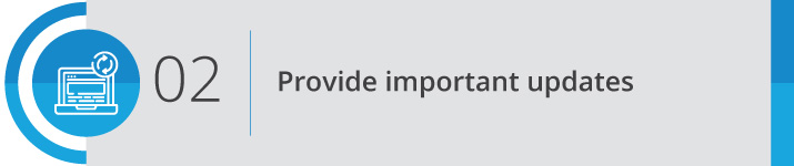 Provide important association updates