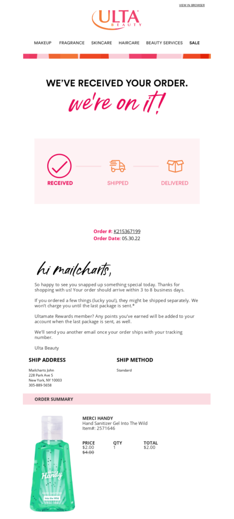 10 Best Order Confirmation Emails You Can Use Today