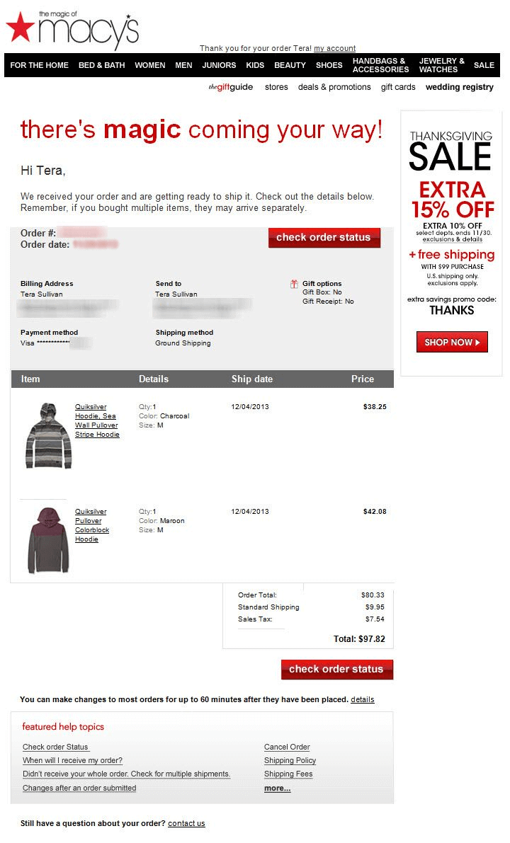 7 Order Confirmation Email Template Examples Sender