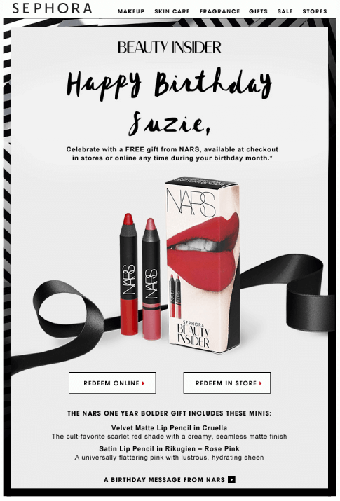 sephora_personalized_happy_birthday_email_to_clients