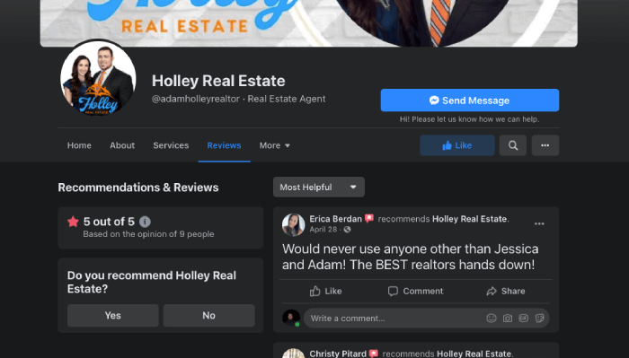 real_estate_facebook_business_page_with_reviews