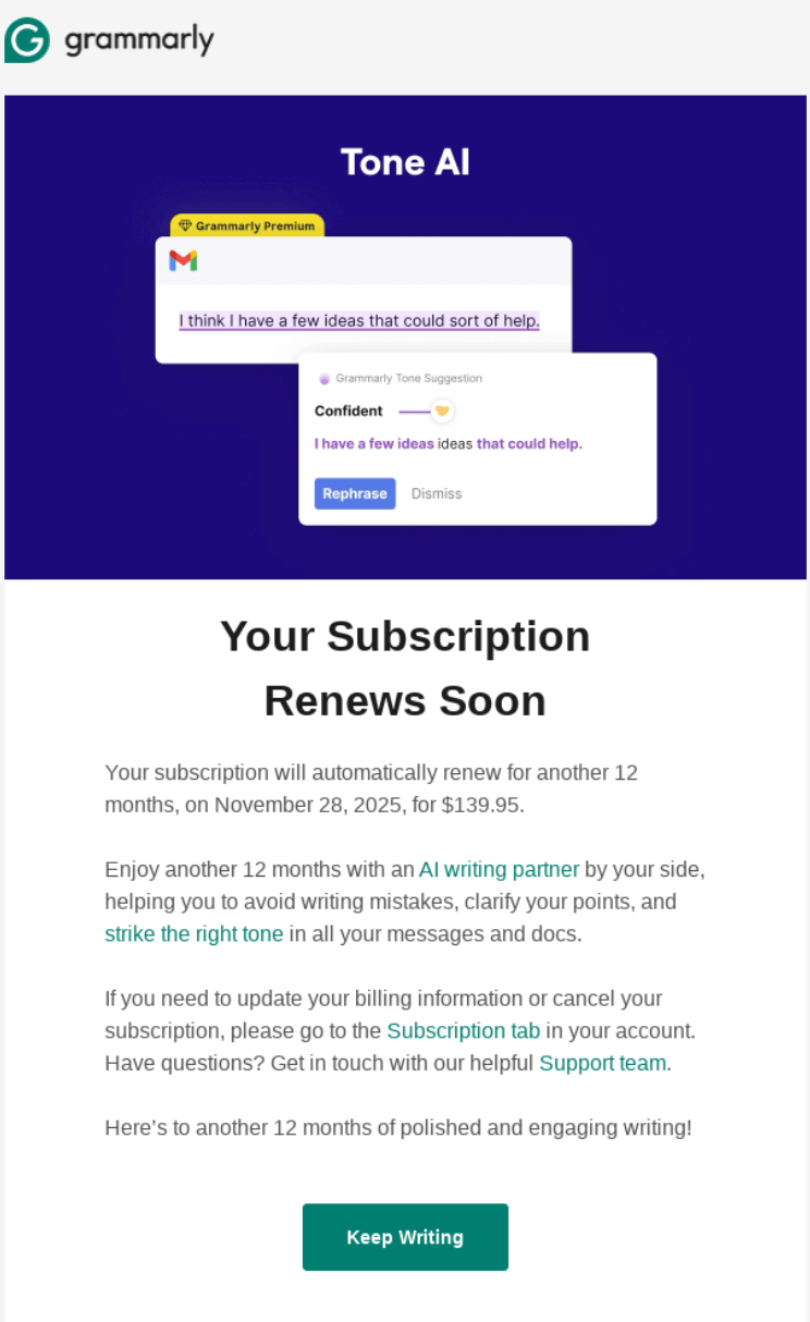 Grammarly-email-sequence-example