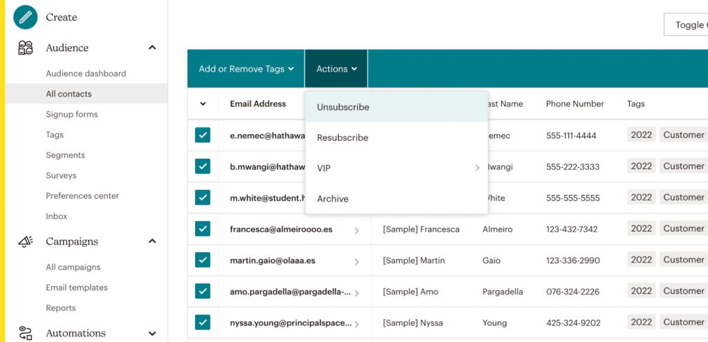 Email List Management: Cross Checking