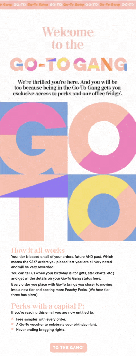Go-To_Gang_welcome_email_example