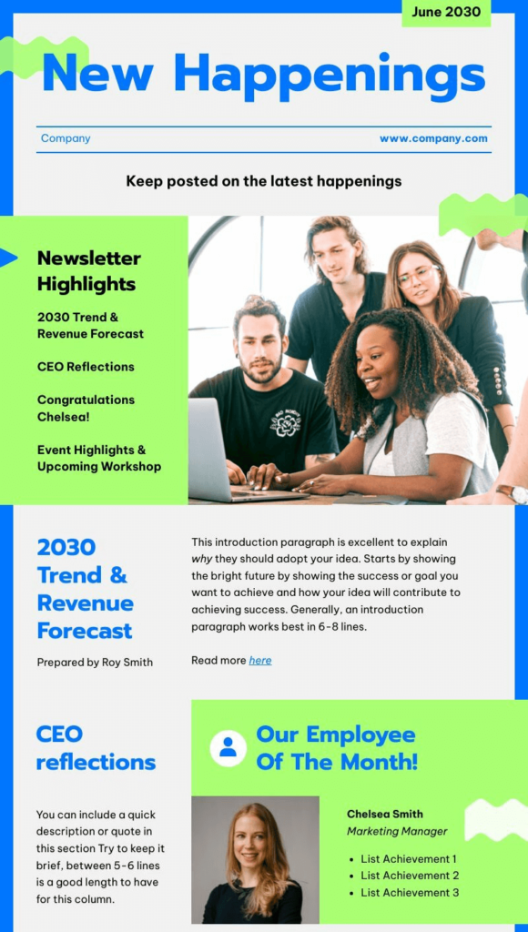 employee newsletter example