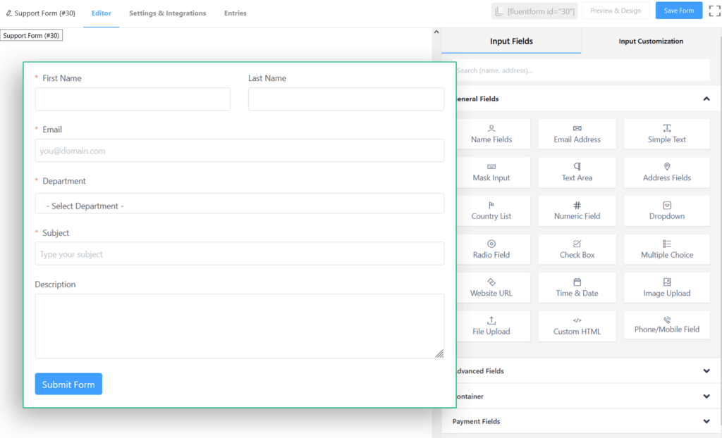 FluentForms_dashboard