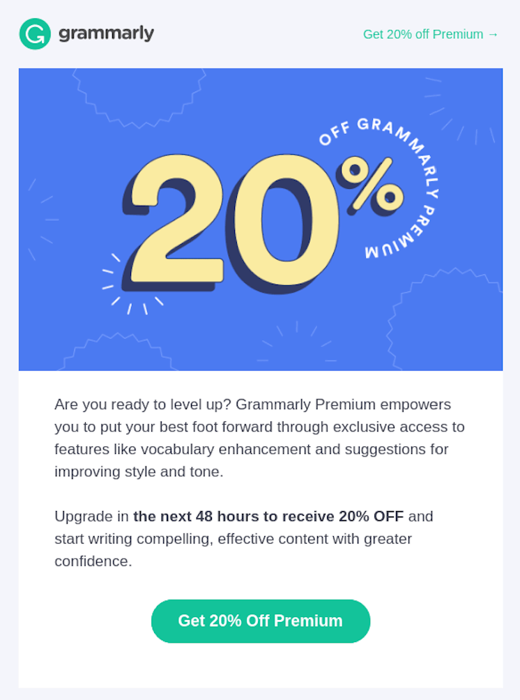 Grammarly_upsell_offer_email_example