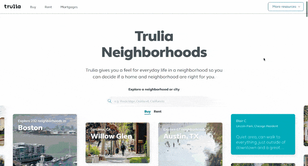 Trulia-Neighborhood-real-estate-landing-page-example