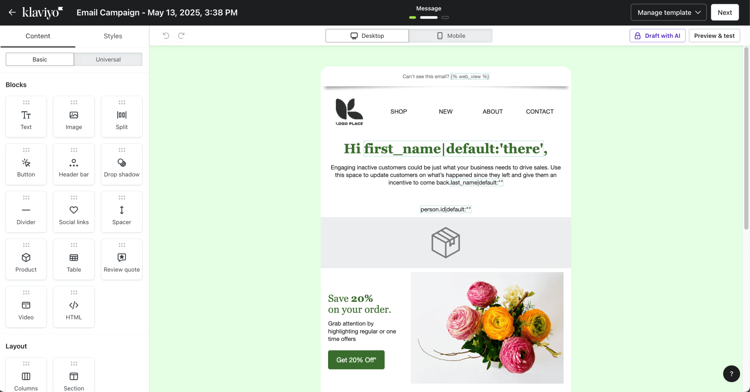 klaviyo-email-campaign
