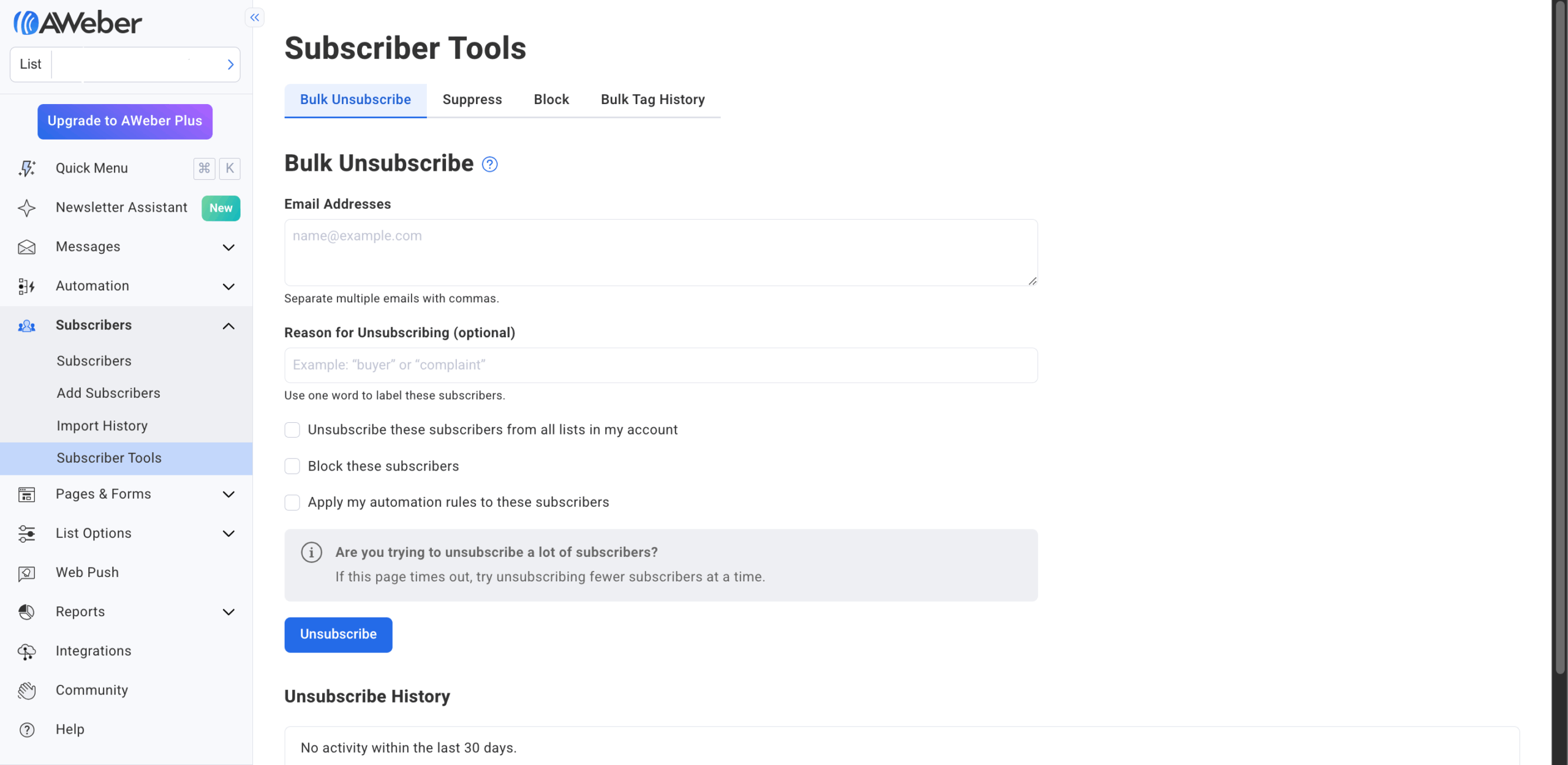 aweber-subscriber-management