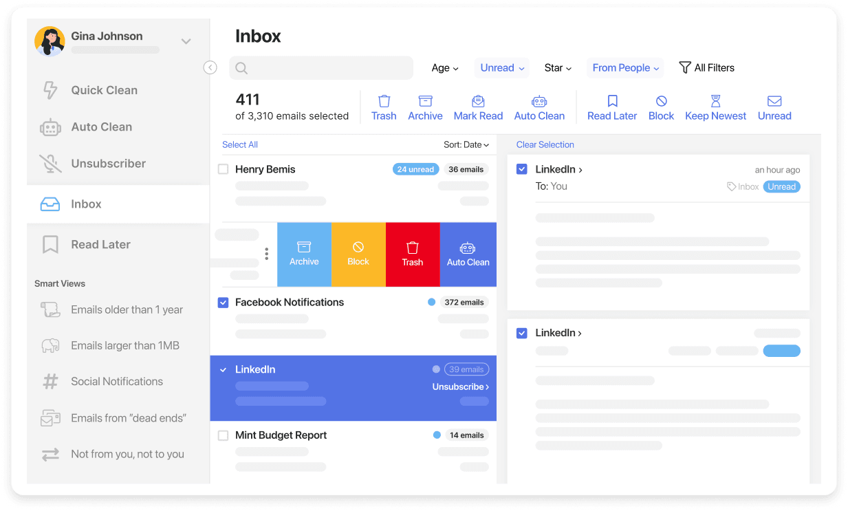 clean-email-dashboard