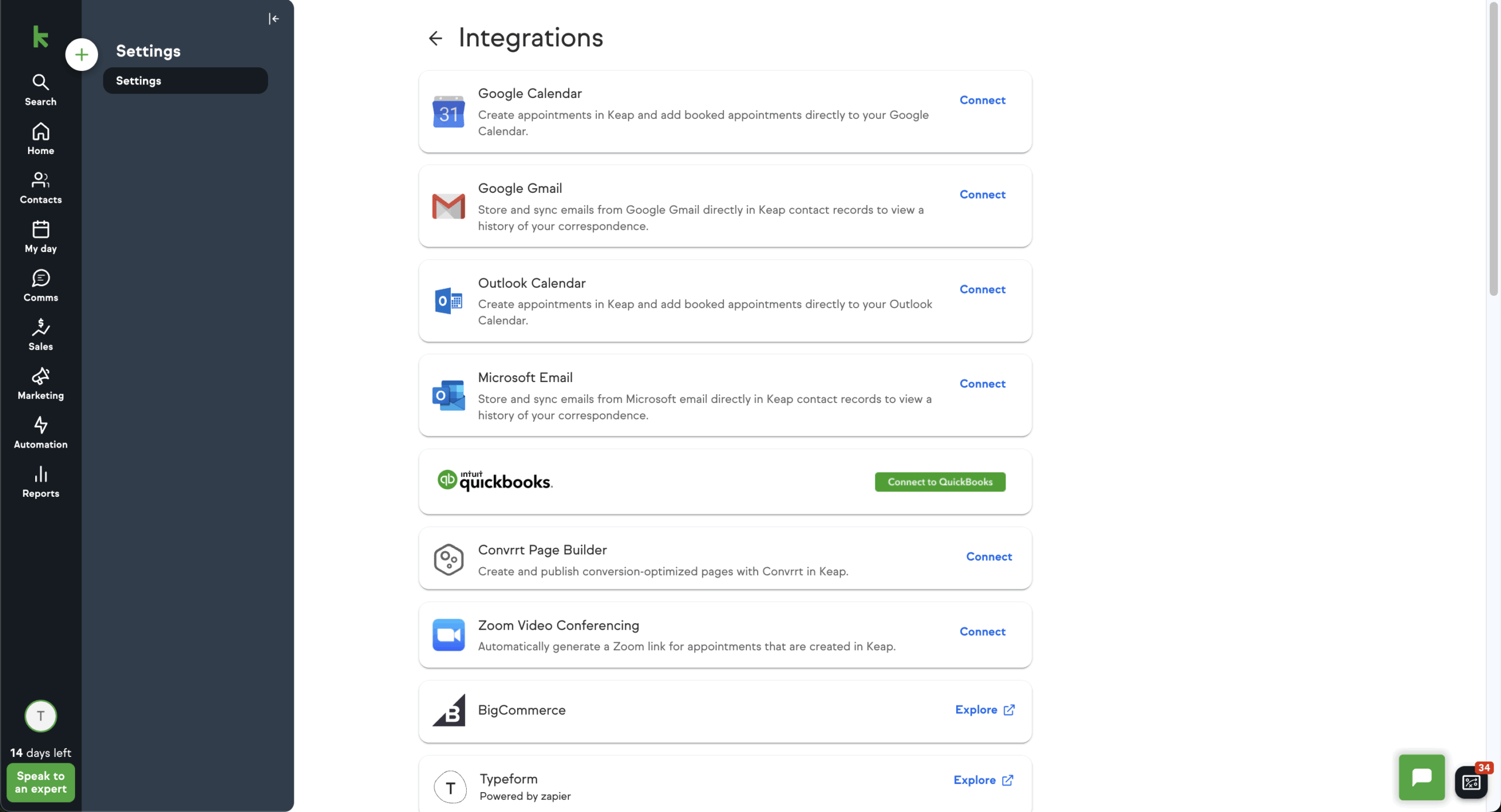 Keap-integrations