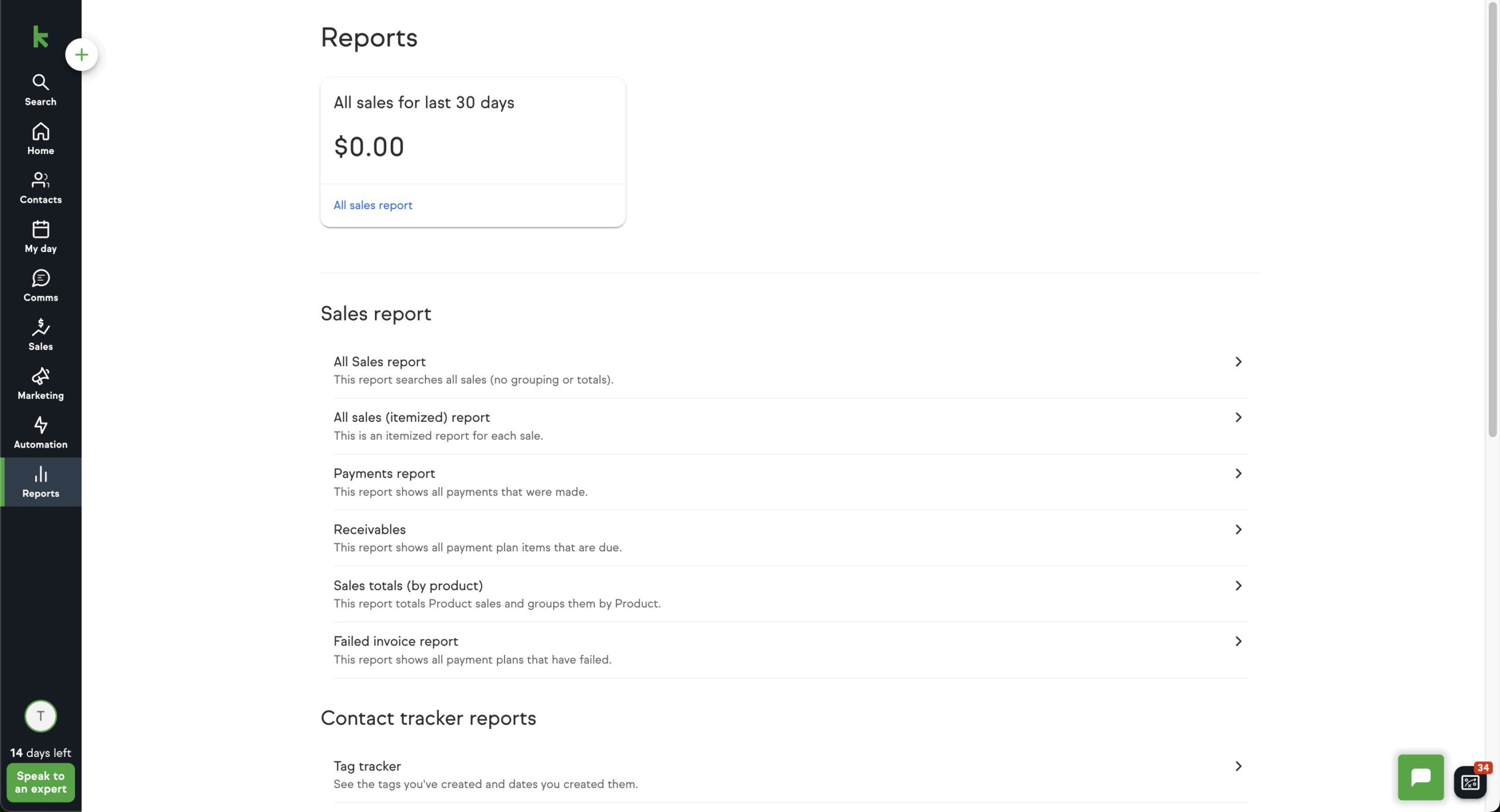 Keap-reports