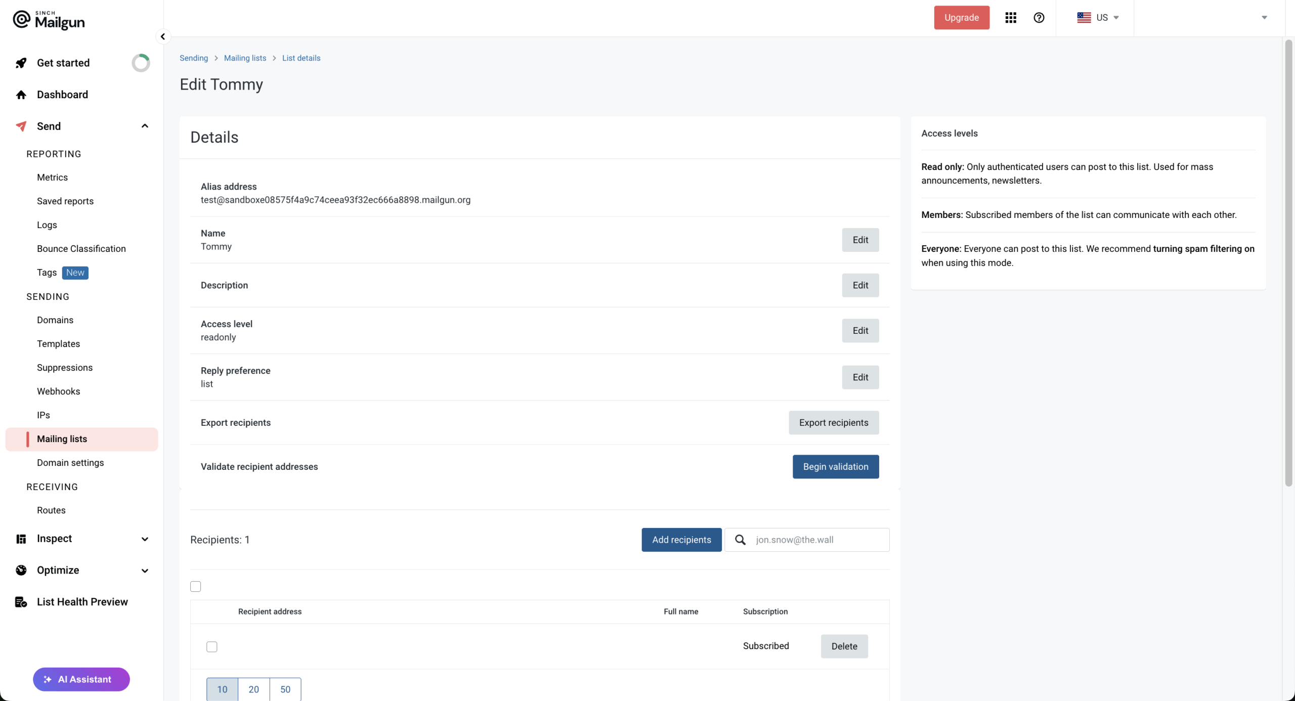 Mailgun-subscriber-management