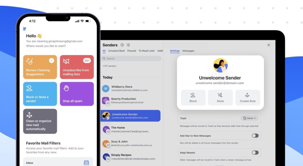 CleanEmail-dashboard