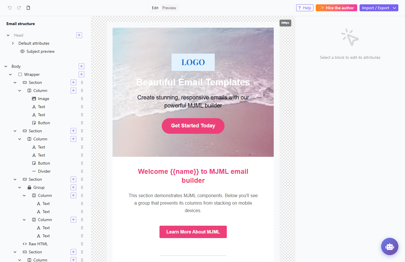 MJML-email-builder