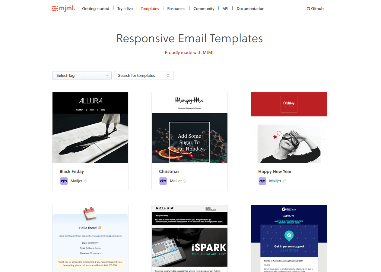 MJML-template-library