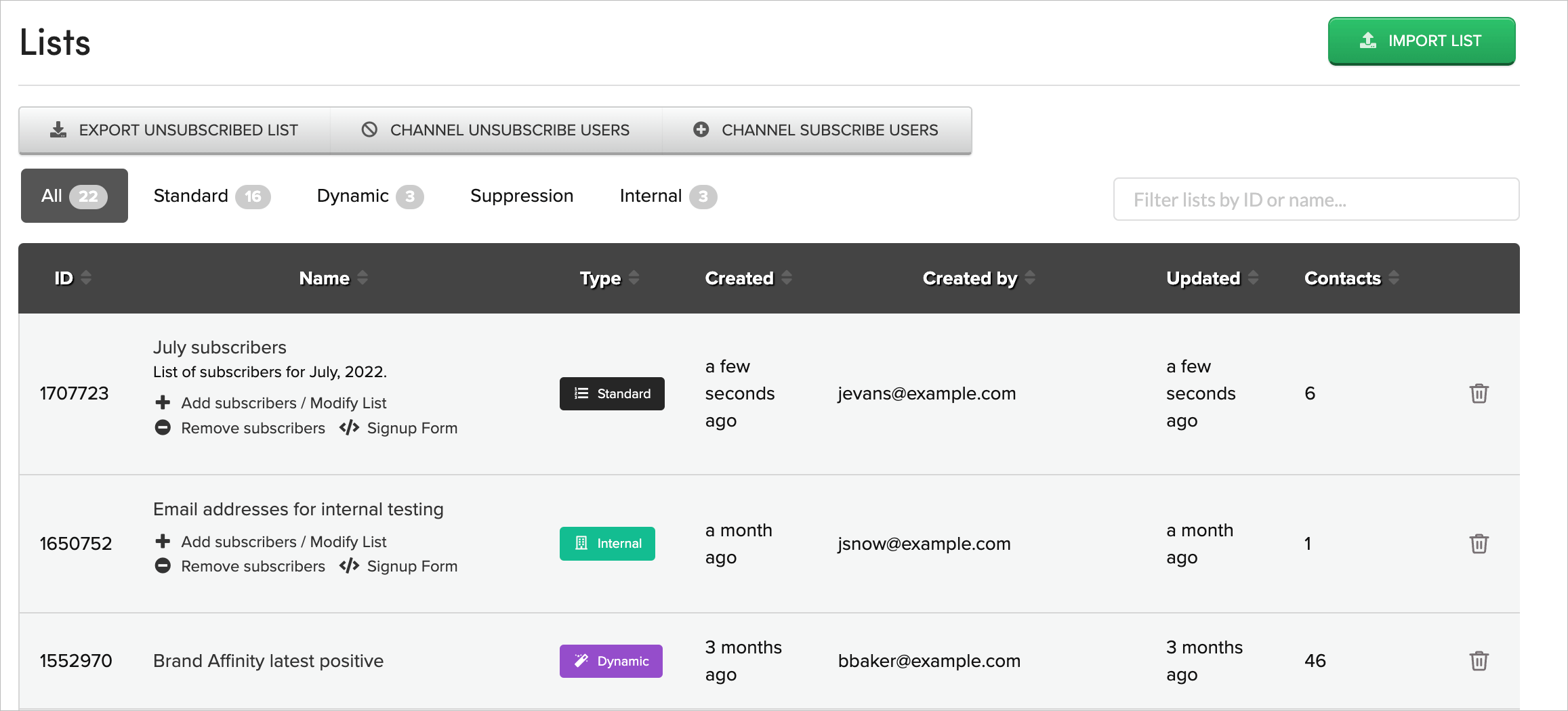 iterable-subscriber-management
