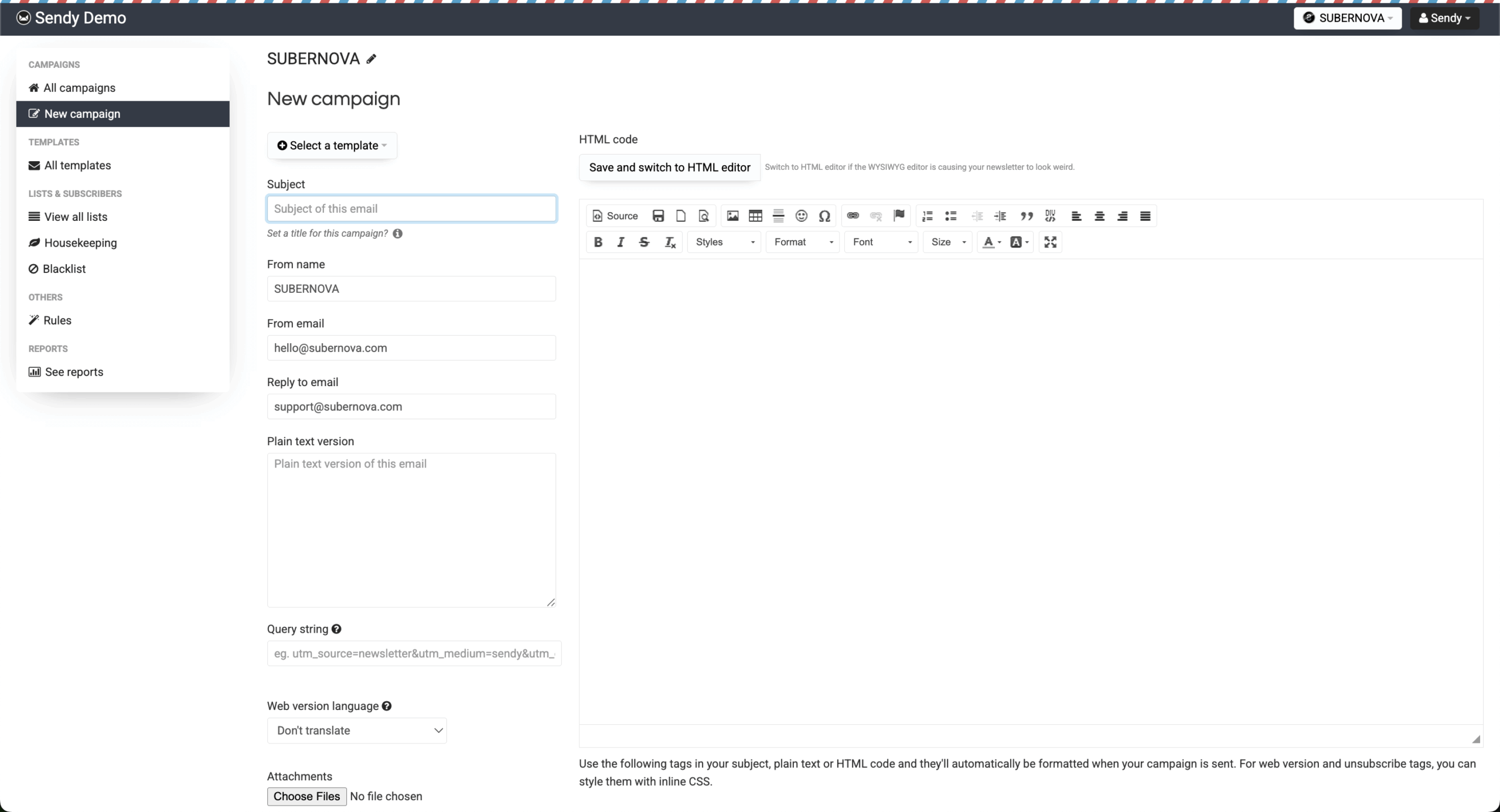 sendy-email-campaign