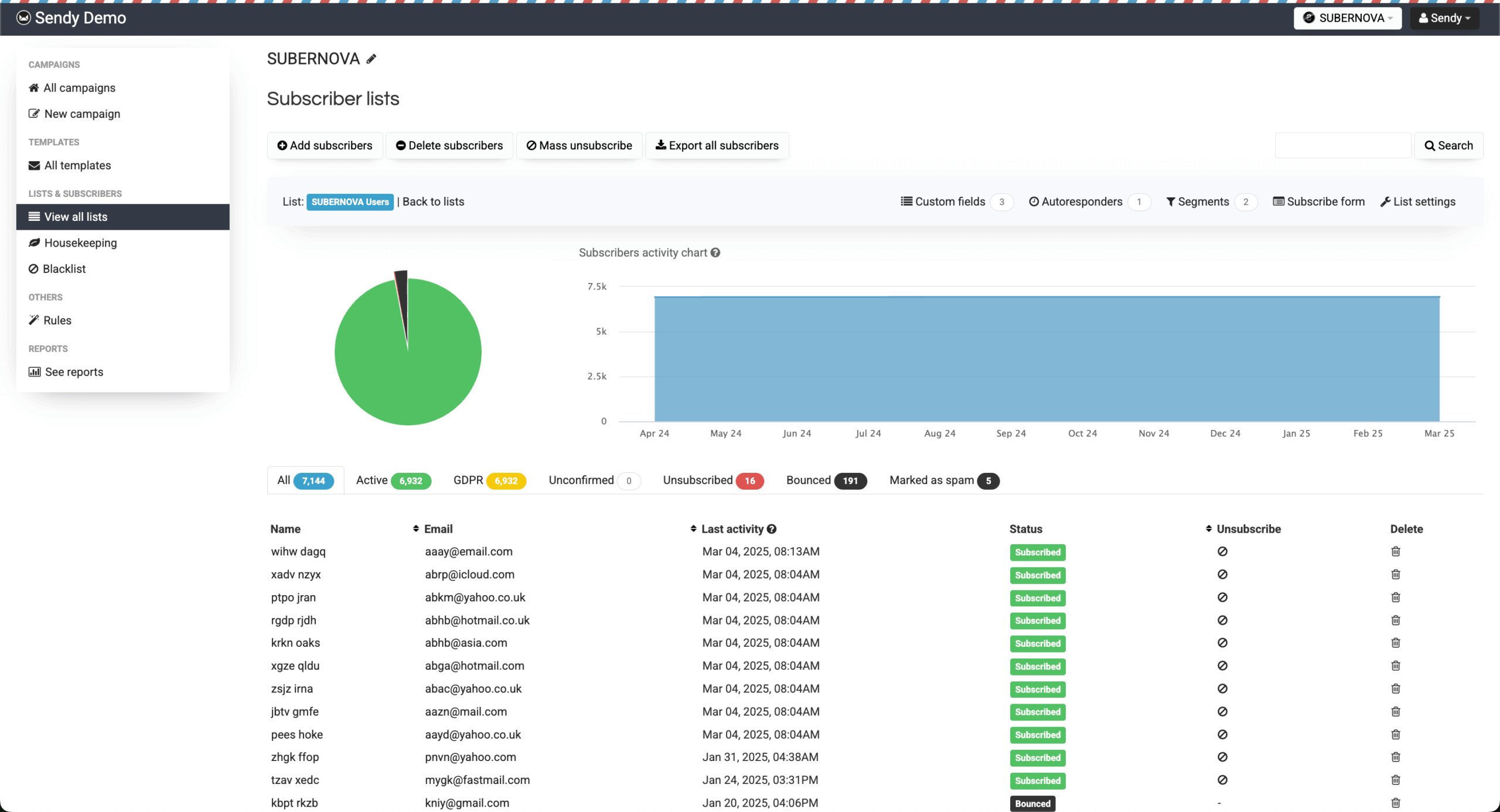 sendy-subscriber-management
