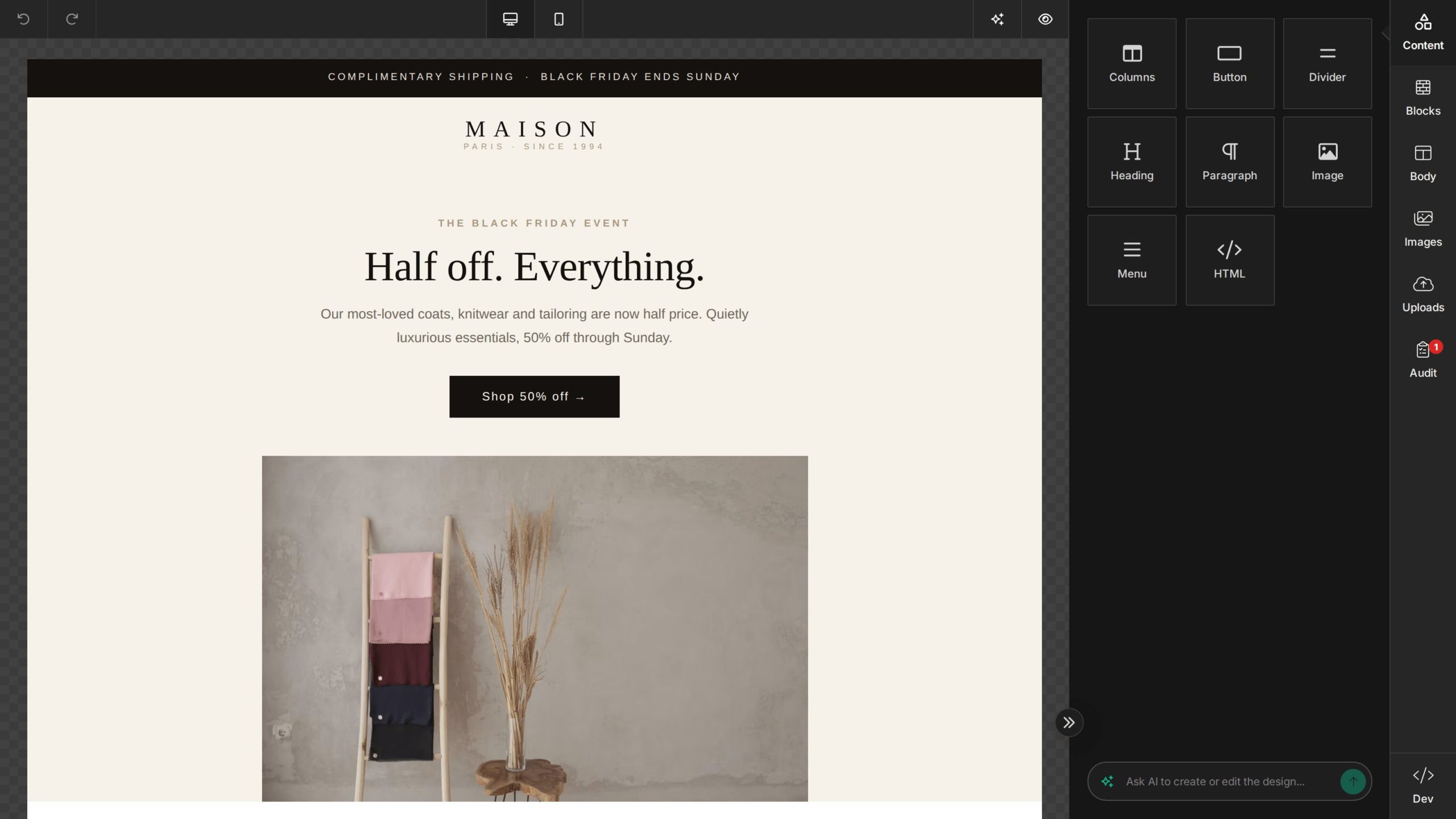 unlayer-email-builder
