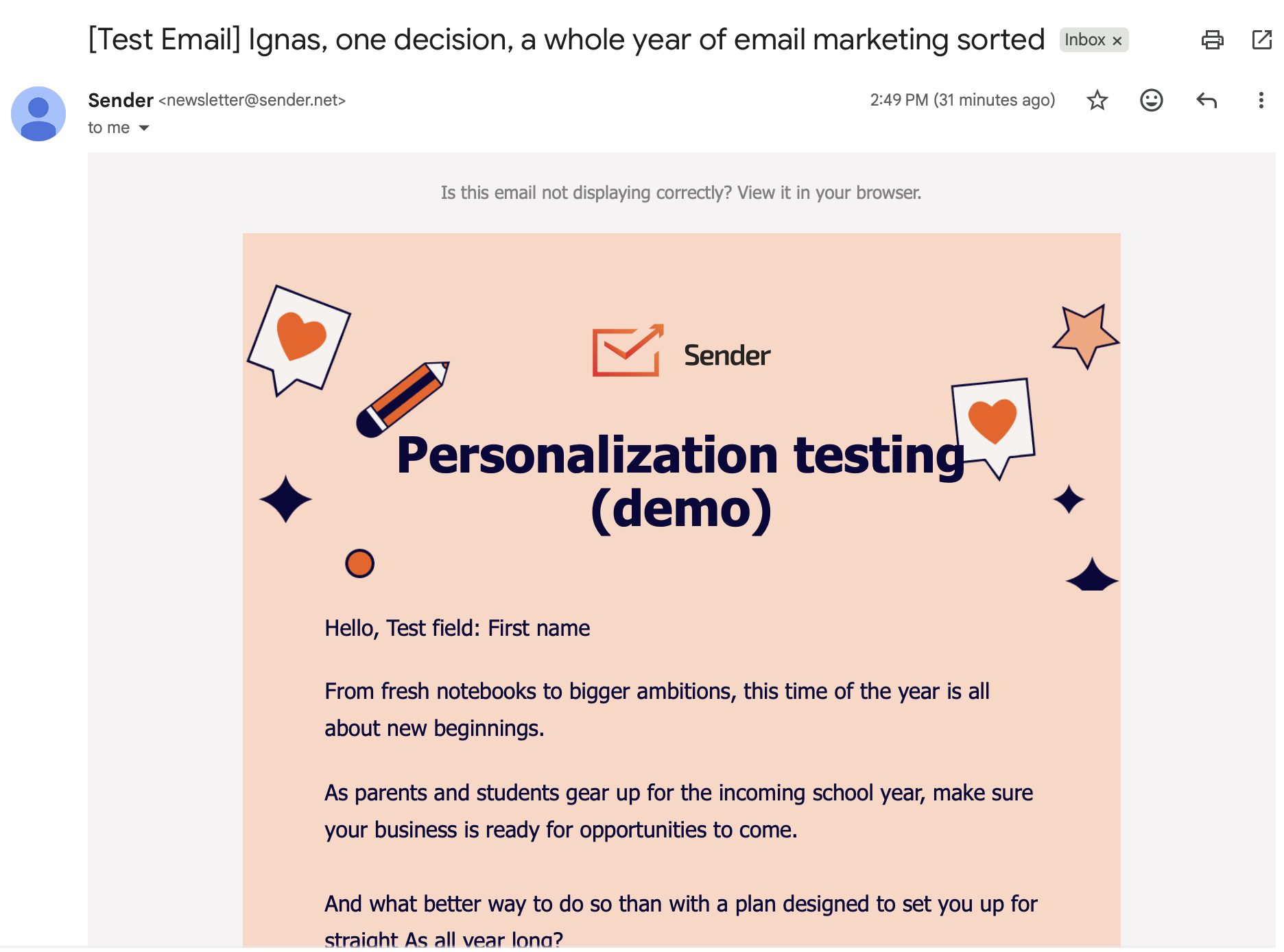 Sender-test-email-subject-line