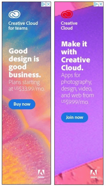 Display banner ad shown within a content website sidebar and header placement