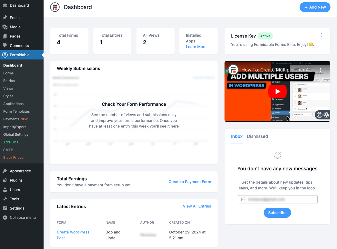 Formidable-forms-dashboard
