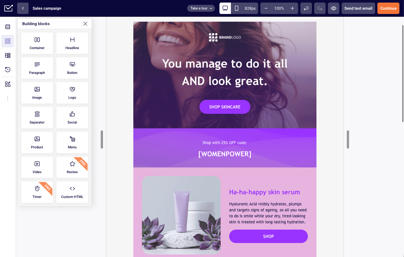 Sender-new-email-builder